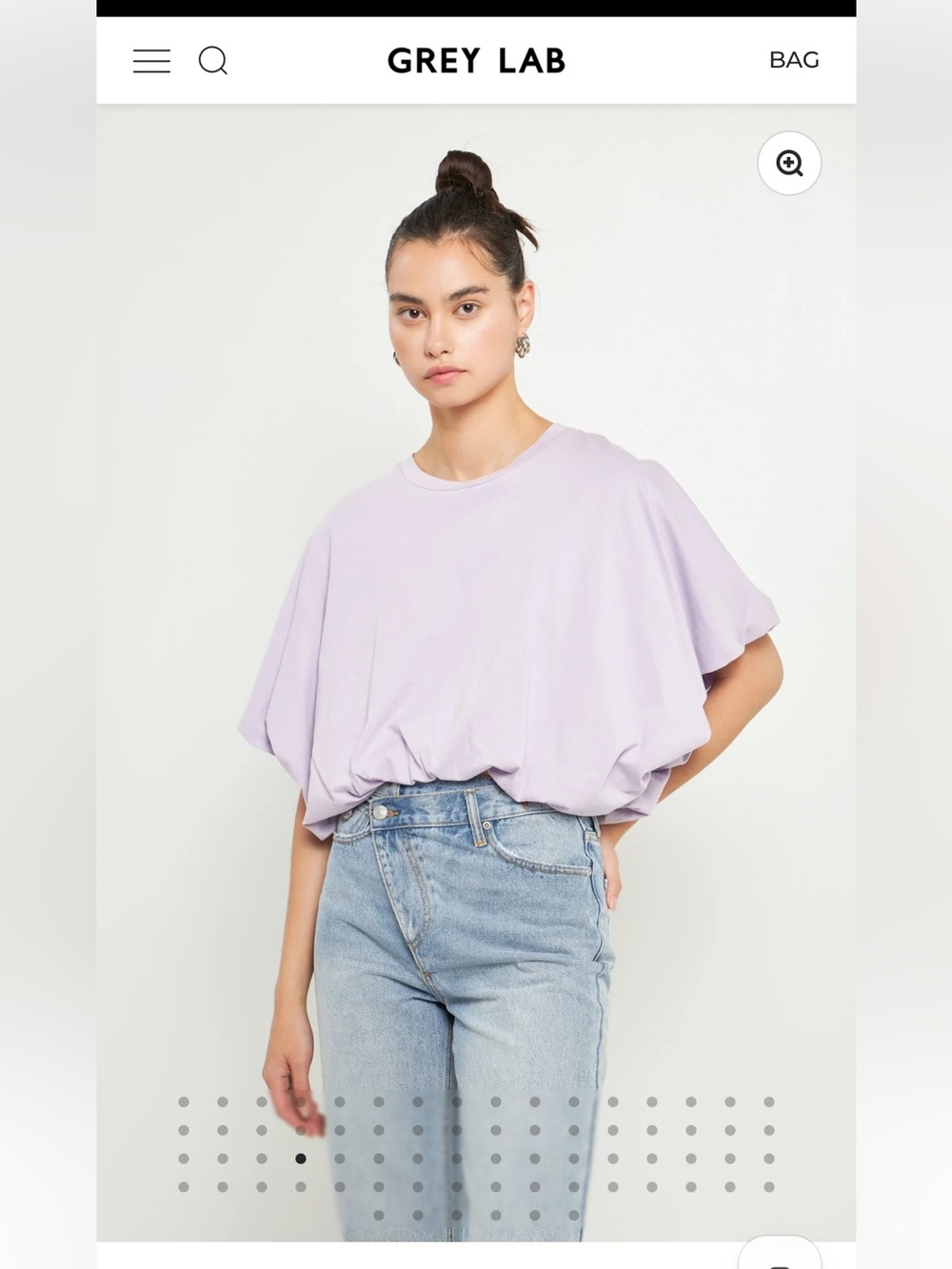 GREY LAB Lavender Relaxed Cropped Crew Sweatshirt
